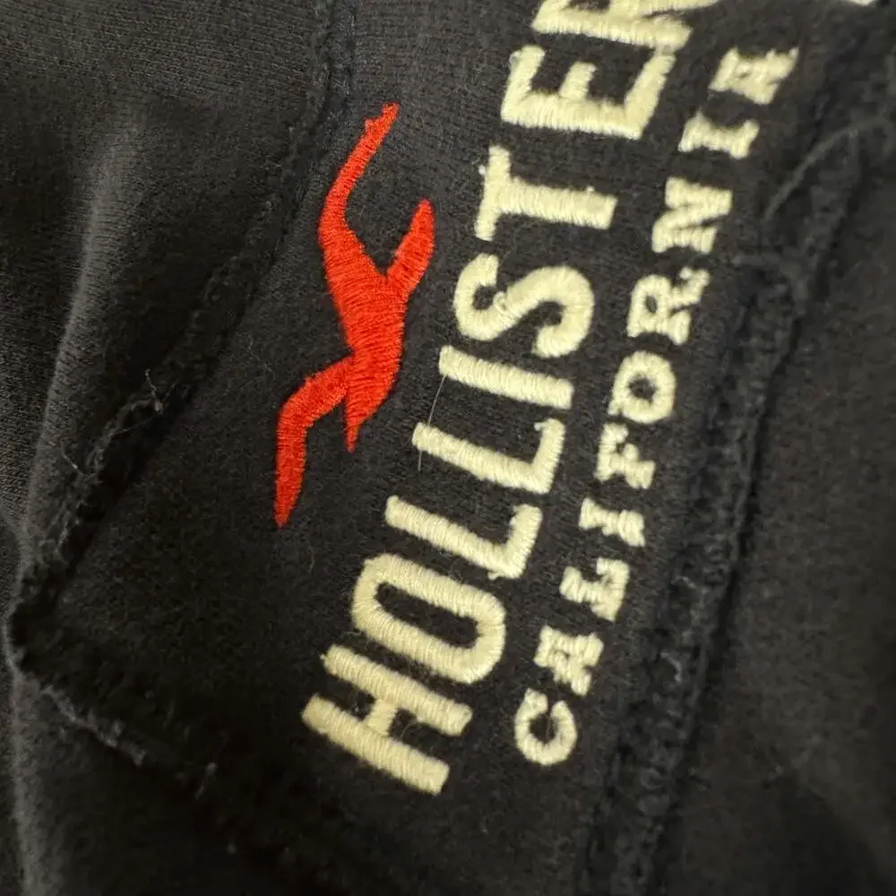 Hollister California Sherpa Lined Quilted Full Zip Hoodie Jacket Navy Blue